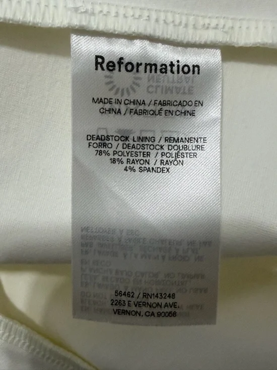 Reformation White Midi sleeveless Dress size large - Picture 6 of 7